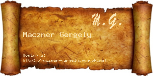 Maczner Gergely névjegykártya