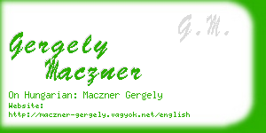 gergely maczner business card